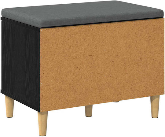 Entry Furniture with Bench Μαύρη Οξυά 60x38x46cm