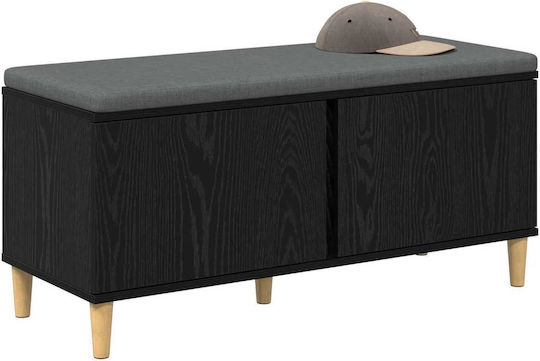 Entry Furniture with Bench Μαύρη Οξυά 60x38x46cm