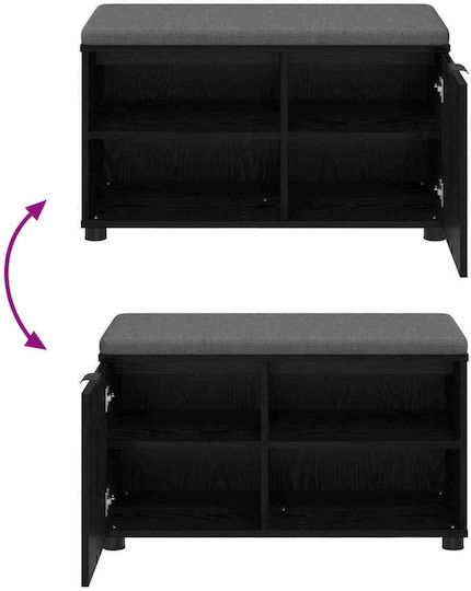Mobilier de Intrare cu Bancă Black Beech 80x38x46cm