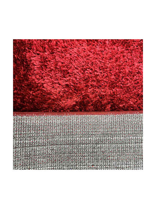 SpitiBazaar Χαλί Ορθογώνιο Γούνινο Κόκκινο 130x190cm