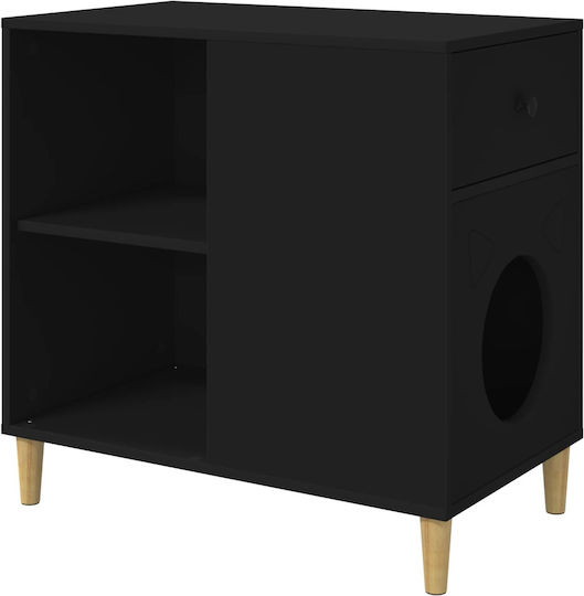 vidaxl Katzenbett Schwarz 72 x 42,5 x 70 cm aus bearbeitetem Holz
