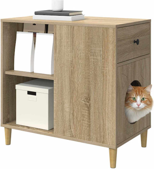 Vidaxl Casă Pentru Pisici Sonoma 72 X 42.5 X 70 Cm Lemn Prelucrat