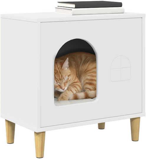 Vidaxl Cat House White 51 x 30 x 52 cm Engineered Wood