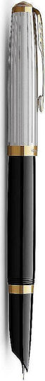 Parker Fountain Pen Medium Black Aluminum with Black Ink