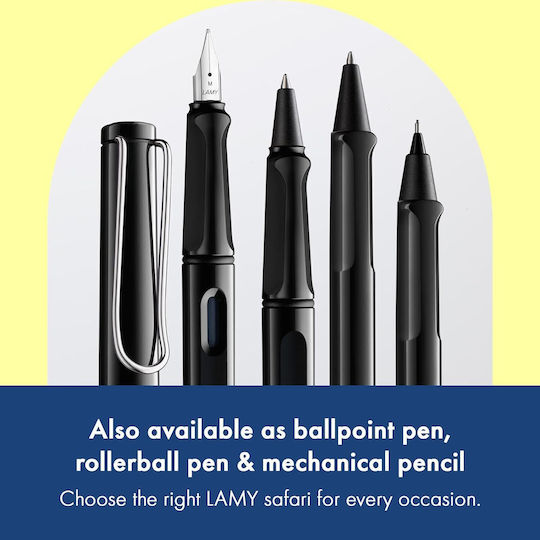 Lamy Safari Set Füllfederhalter Fein Schwarze aus Kunststoff mit Schwarzer Tintenfarbe