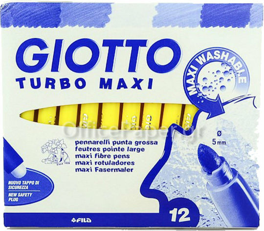 Giotto Gelb Waschbare Zeichenmarker 5mm Dicke Dünne Set 12Stück