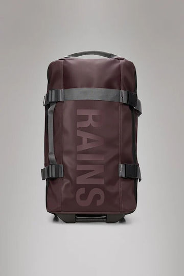 Rains Bag W3 Σακ Βουαγιάζ Μπορντό με Ρόδες από Δερματίνη Μ52xΠ22xΥ31εκ.