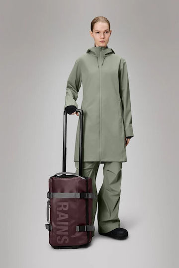 Rains Bag W3 Σακ Βουαγιάζ Μπορντό με Ρόδες από Δερματίνη Μ52xΠ22xΥ31εκ.