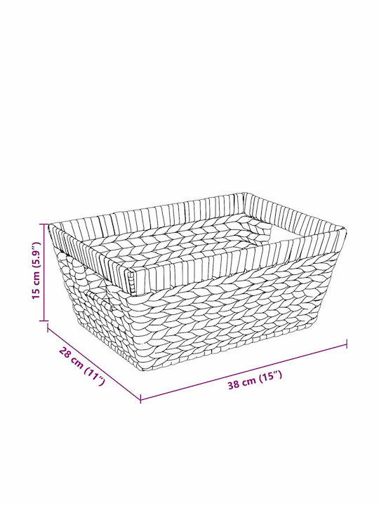 vidaXL Set of Decorative Baskets Straw with Handles Brown 38x28x15cm 2pcs
