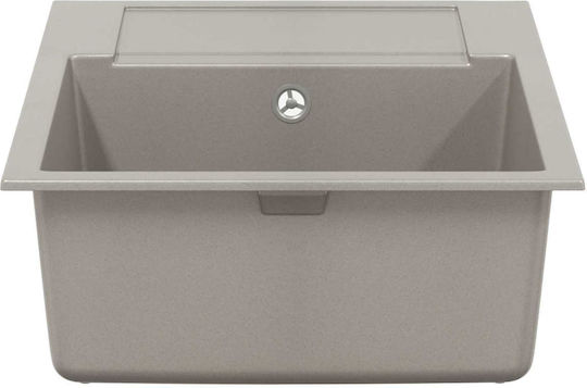vidaXL Drop-In Chiuvetă din Granit Sintetic L78xW50cm Gri