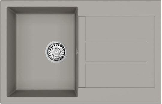 vidaXL Drop-In Sink Synthetic Granite W78xD50cm Gray
