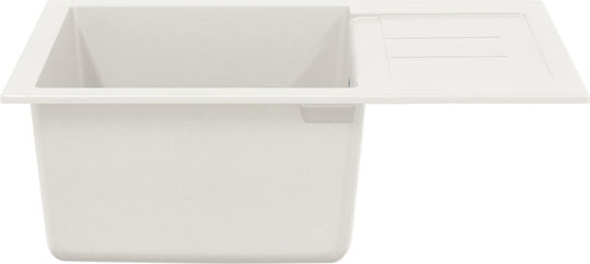 vidaXL Chiuvetă Bucătărie Drop-In Din Granit Lichid M62xL50cm Albă