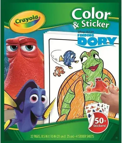 Crayola Finding Dory Комплект За Рисуване 220075 2-61 32 Оцветяващи Картини 50 Стикера 21x25 См
