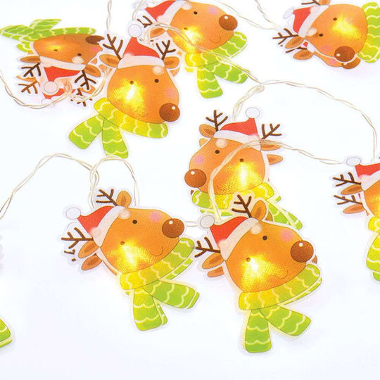 10 Lights LED 1.35m. Warm White Battery in String 1pcs