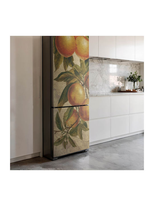 Magnetic Refrigerator Cover Kitchen Citrus Branch Fruits 60x190 Cm