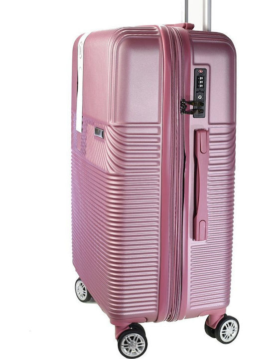 Bartuggi Großer Hart-Reise Koffer Rosa mit 4 Rädern Höhe 75cm