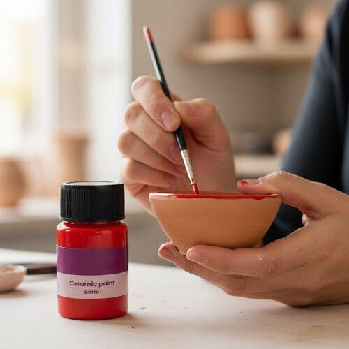 Set 12 Vopsele Speciale Pentru Artizanat Porțelan Sticlă Zola 20 Ml Culori Asortate