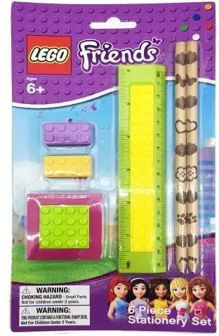 Lego Friends Комплект Ученически Пособия Тефтер A4 70 Листа Широки Редове Гумичка Острилка Молив Линийка 014947 Ml1-12-2