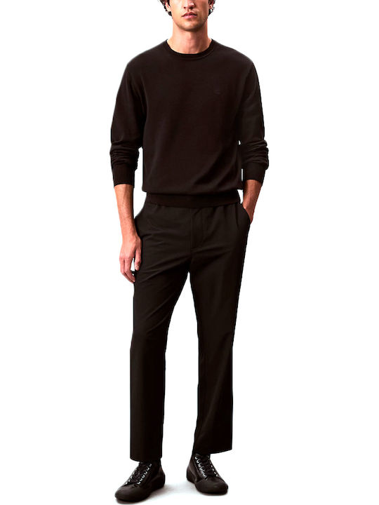 Pantaloni Elastic cu Croială Slim Black