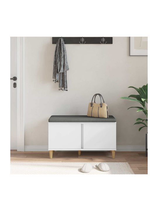 Mobilier de Intrare cu Bancă Alb 60x38x46cm