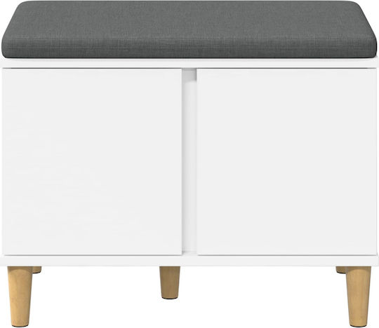 Мебел за антре с Пейка Бял 60x38x46см