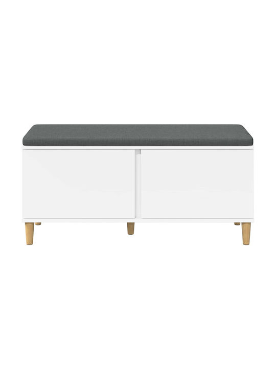 Mobilier de Intrare cu Bancă Alb 60x38x46cm