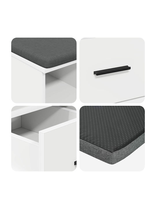 Mobilier de Intrare cu Bancă Alb 60x38x46cm