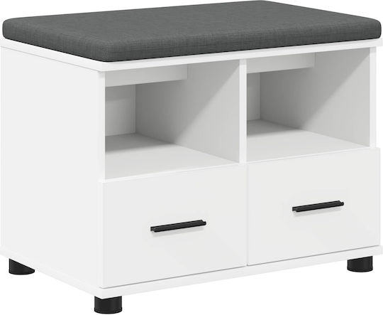 Мебел за антре с Пейка Бял 60x38x46см