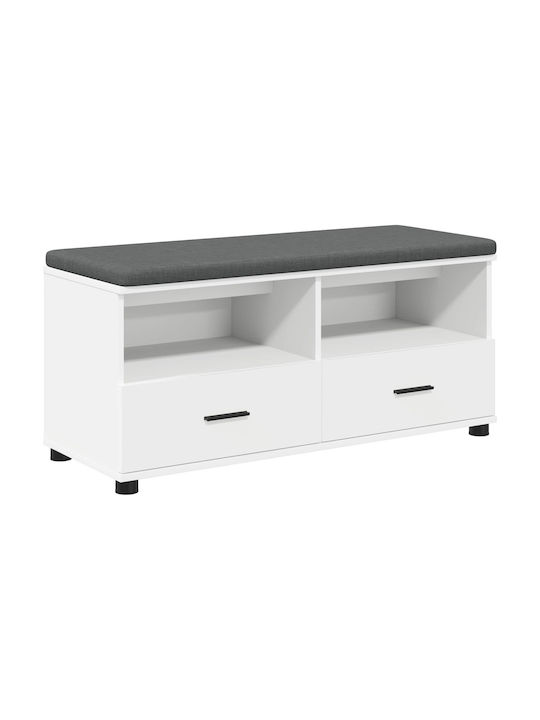 Mobilier de Intrare cu Bancă Alb 100x38x46cm