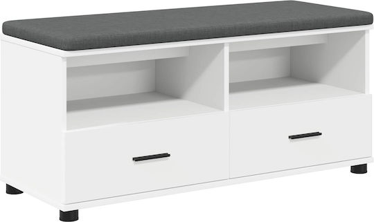 Мебел За Антре с Пейка Бял 100x38x46см
