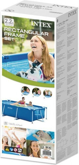 Intex Πισίνα PVC 1662lt με Μεταλλικό Σκελετό 220x150x60εκ. Γαλάζια