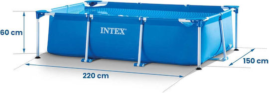 Intex Πισίνα PVC 1662lt με Μεταλλικό Σκελετό 220x150x60εκ. Γαλάζια