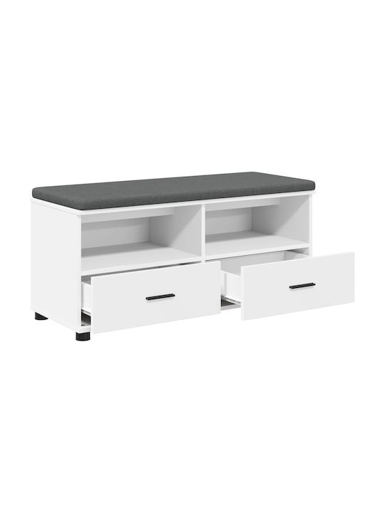 Mobilier de Intrare cu Bancă Alb 100x38x46cm