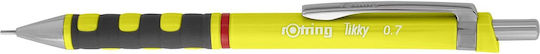 Rotring Tikky Mechanischer Bleistift zum Zeichnen Kunststoff 0.7mm mit Radiergummi Neon Yellow 2007251