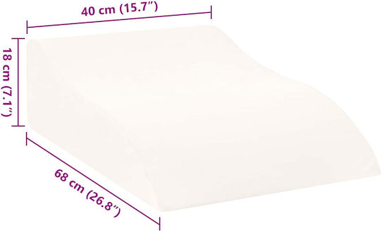 vidaXL Μαξιλάρι Σφήνα 68x40x18cm σε Λευκό χρώμα 42020188