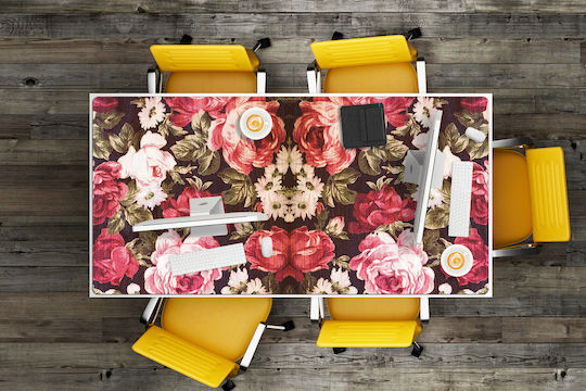 Desk Protector Scratches Red Roses 100x50 Cm