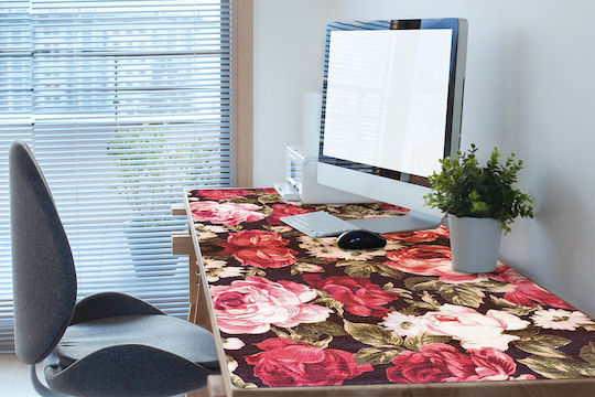 Desk Protector Scratches Red Roses 100x50 Cm