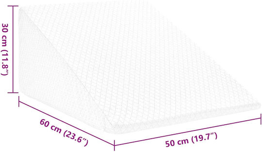 vidaXL Μαξιλάρι Σφήνα με Memory Foam 60x50x30cm σε Λευκό χρώμα 42020194