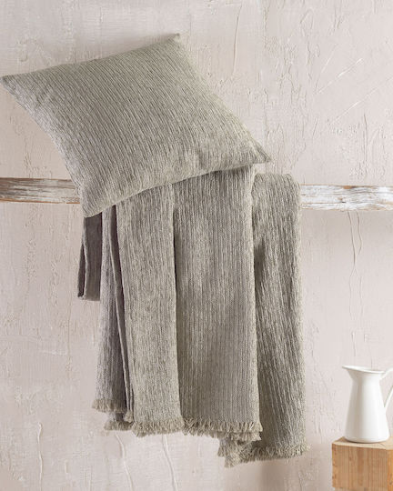Rythmos Hansel Ριχτάρι Πολυθρόνας Chenille 180x160εκ. Ανοιχτό Μπεζ