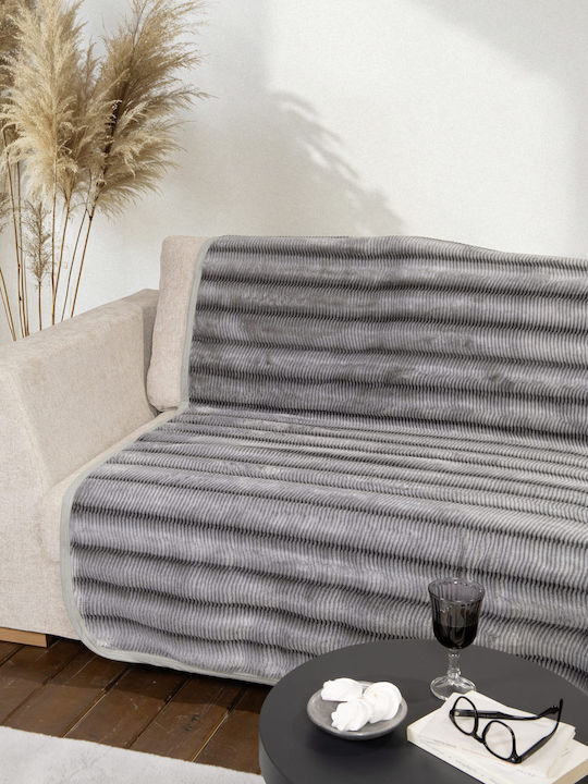 Nima Lunetta Ριχτάρι Πολυθρόνας Γούνινο 180x180εκ. Light Gray 35447