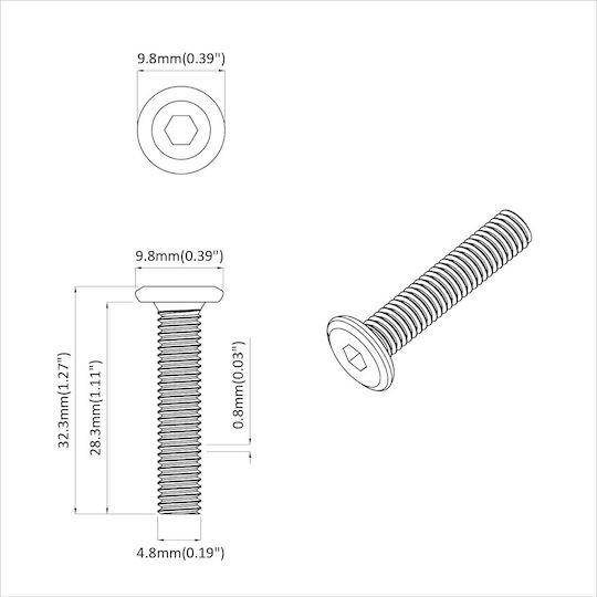 vidaXL Βίδα με Διάμετρο M5 και Μήκος 30mm 2647τμχ 150kg