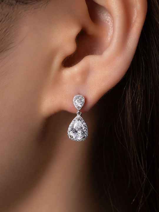 Set with Necklace & Earrings from Silver with Stones