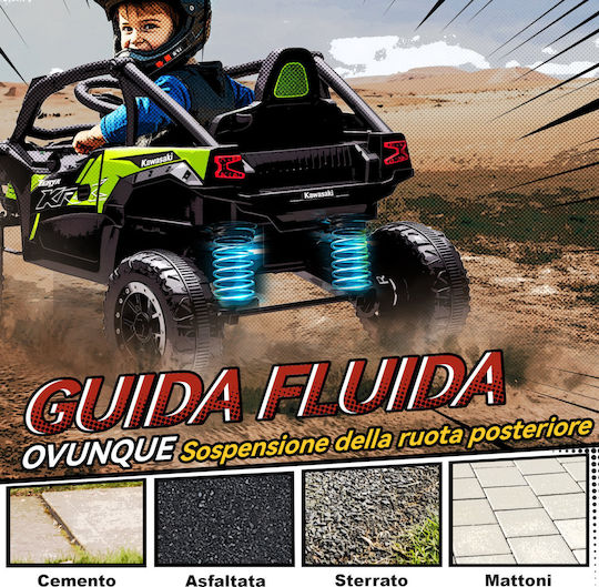 Kawasaki Buggy Cu Un Loc Cu Telecomandă Licențiat 12 Volți Negru