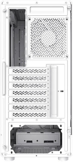 GameMax Storm 2 AW Gaming Midi Tower Computer Case with Side Window and ARGB Lighting White