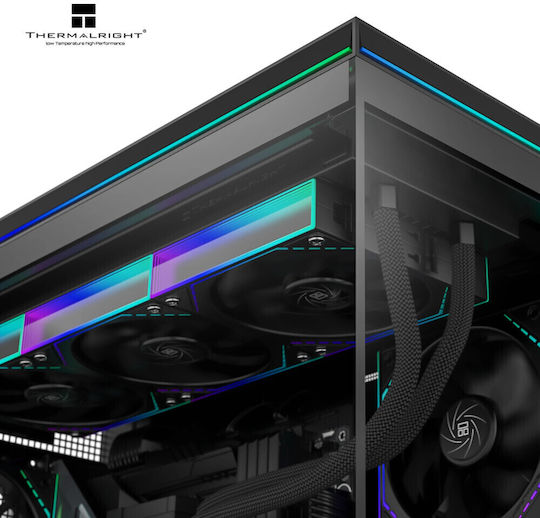 Thermalright TL-M10 Vision Геймърско бюро Micro Tower Компютърна кутия със страничен прозорец и ARGB осветление Черен