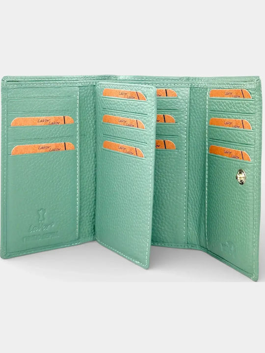 Large Leather Women's Wallet Classic with RFID Light Blue