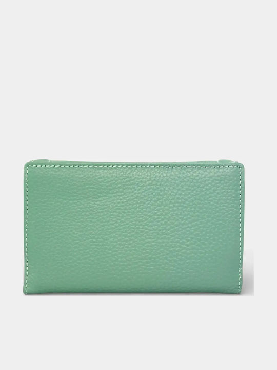 Large Leather Women's Wallet Classic with RFID Light Blue
