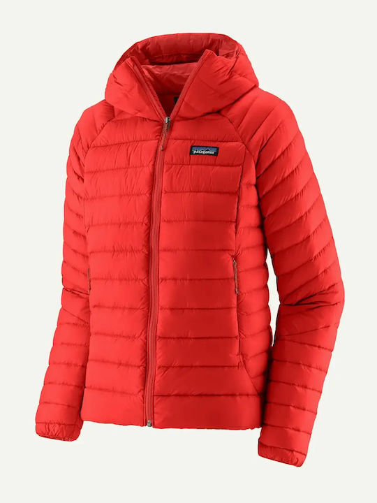 Damen Puffer Jacke Winddicht für Winter Sizzle Red