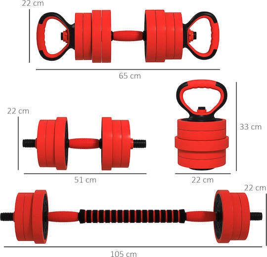Sportnow Set De Gantere Cu Set De Gantere Greutate Totală 30kg