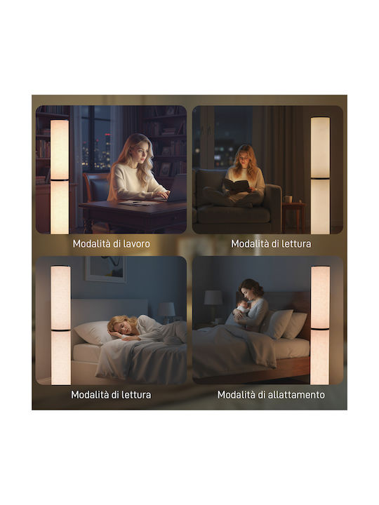 HomCom LED Floor Lamp H135xW20cm. 2800lm Beige